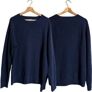 Nordstrom 100% Cashmere Crewneck Sweater Pullover Men's Large Blue Preppy Luxury